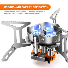 Odoland 6800W high-heat flame delivers even heat for efficient cooking outdoors