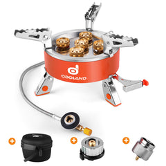 Odoland 9000W stove-assembly demonstrates fast setup for outdoor cooking on camping trips.