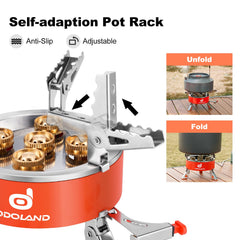 Odoland 9000W stove-flame-control allows precise simmering for pots and pans.