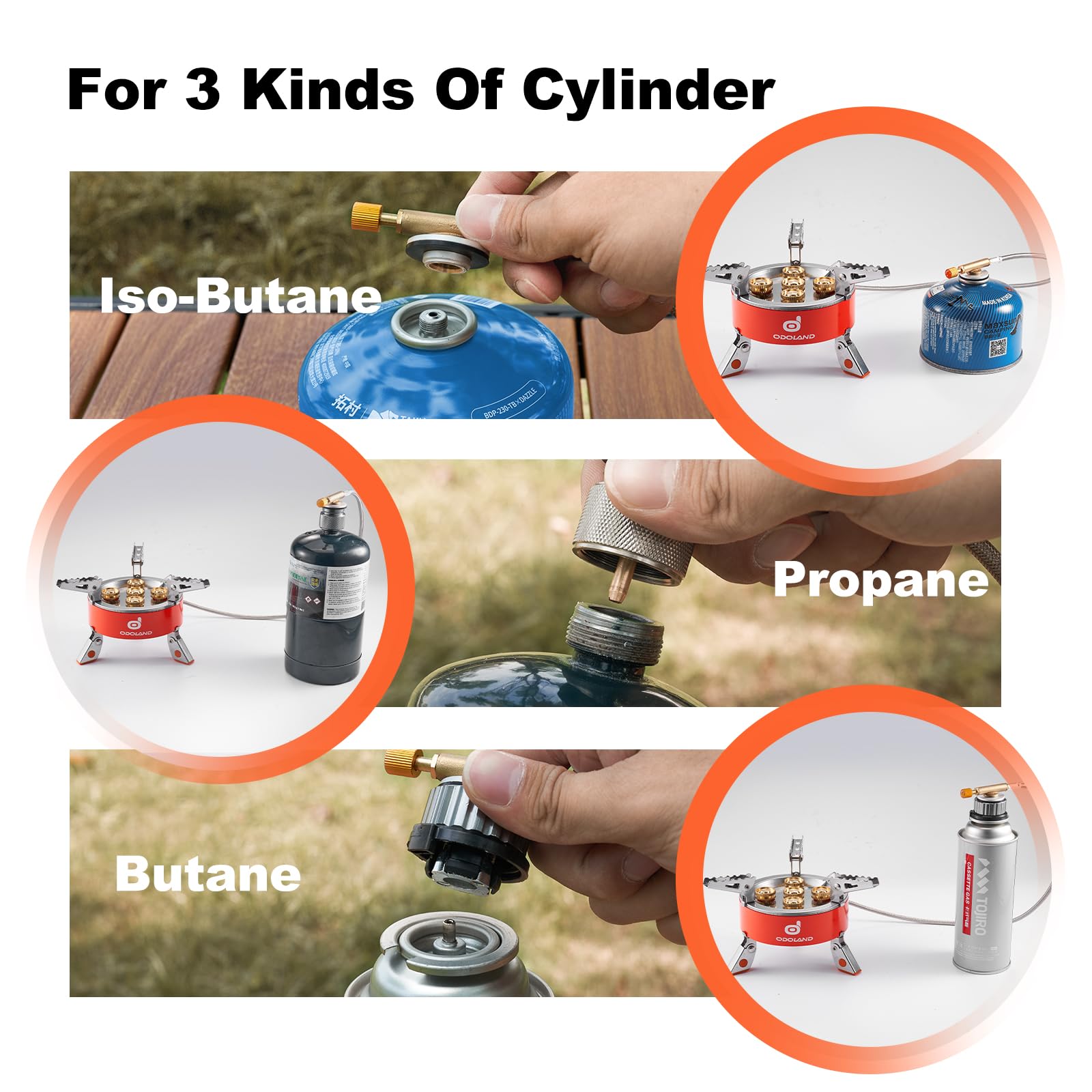 Odoland 9000W stove-portable-compact showcases lightweight design for backpacking trips.