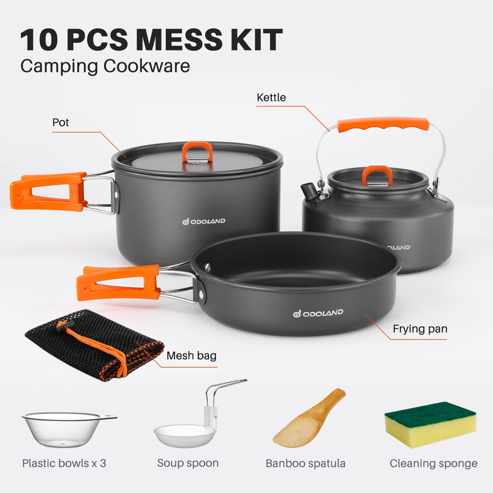 Odoland anodized aluminum non-stick coating close-up for quick cleanup.
