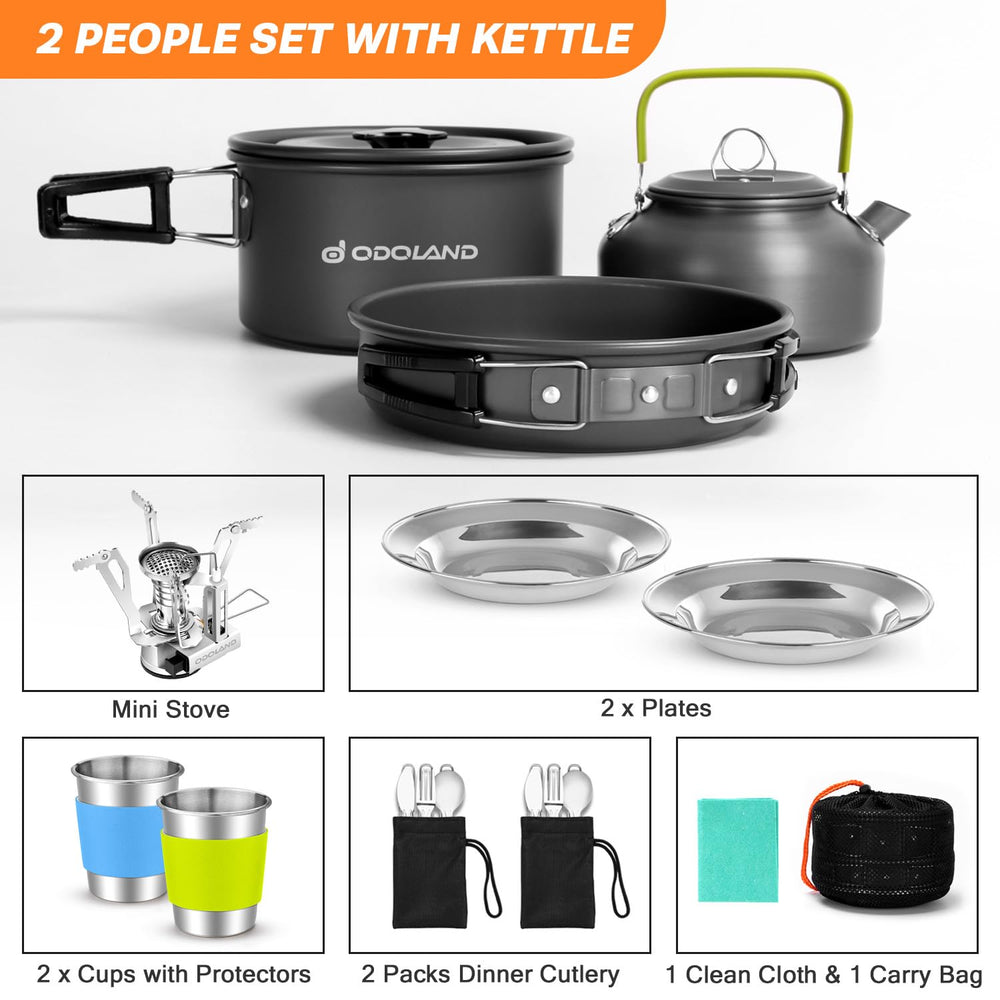 Odoland anodized aluminum pots and pans with non-stick coating for easy cleanup