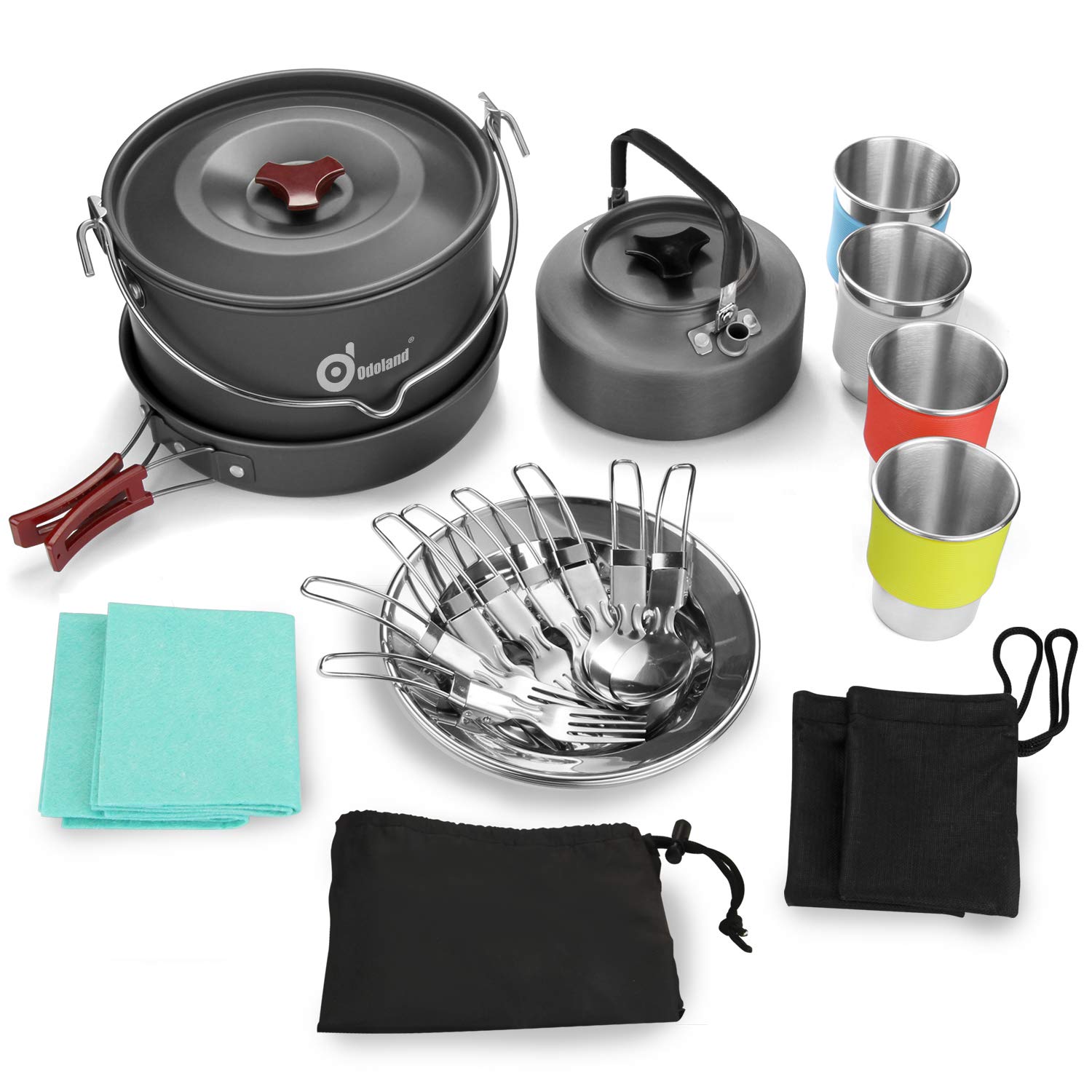 Odoland carry bag keeps all pieces together for convenient camping trips.