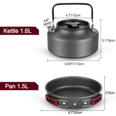 Odoland dishes set offers stainless steel dining options for outdoor meals.