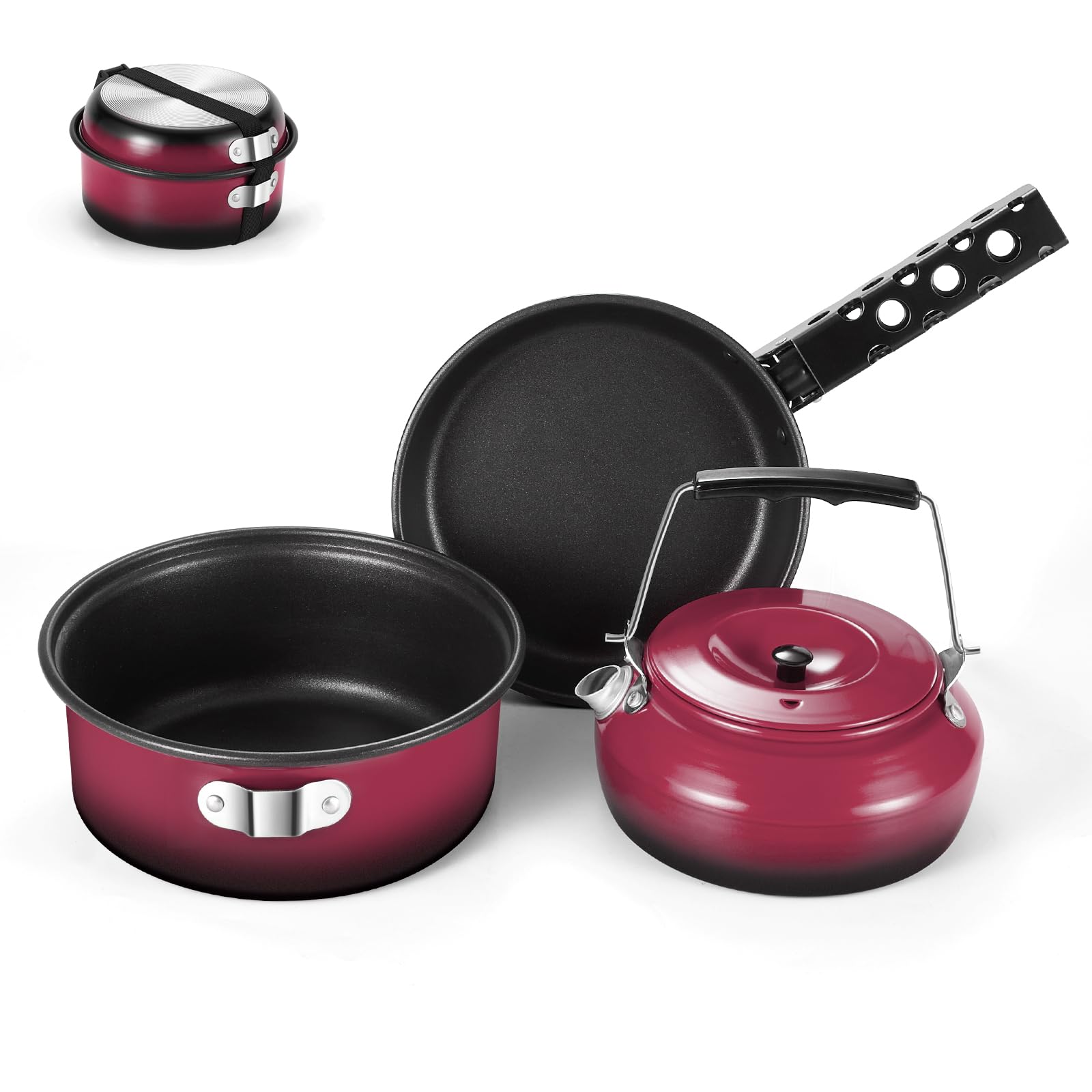 Odoland camping cookware frying pan ready for quick meals on trail