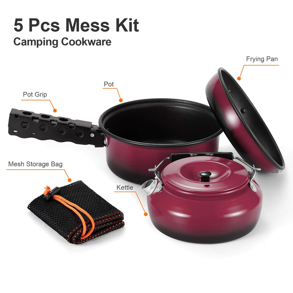 Odoland camping cookware removable-handle demonstrates compact storage