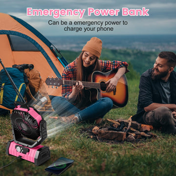Odoland camping fan 90/45 degree oscillation provides targeted airflow