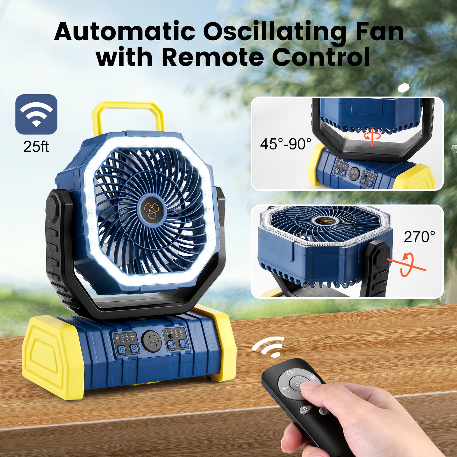 Odoland camping fan outdoor use showcases versatility during power outages