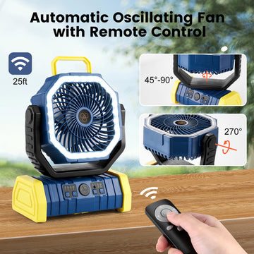 Odoland camping fan outdoor use showcases versatility during power outages