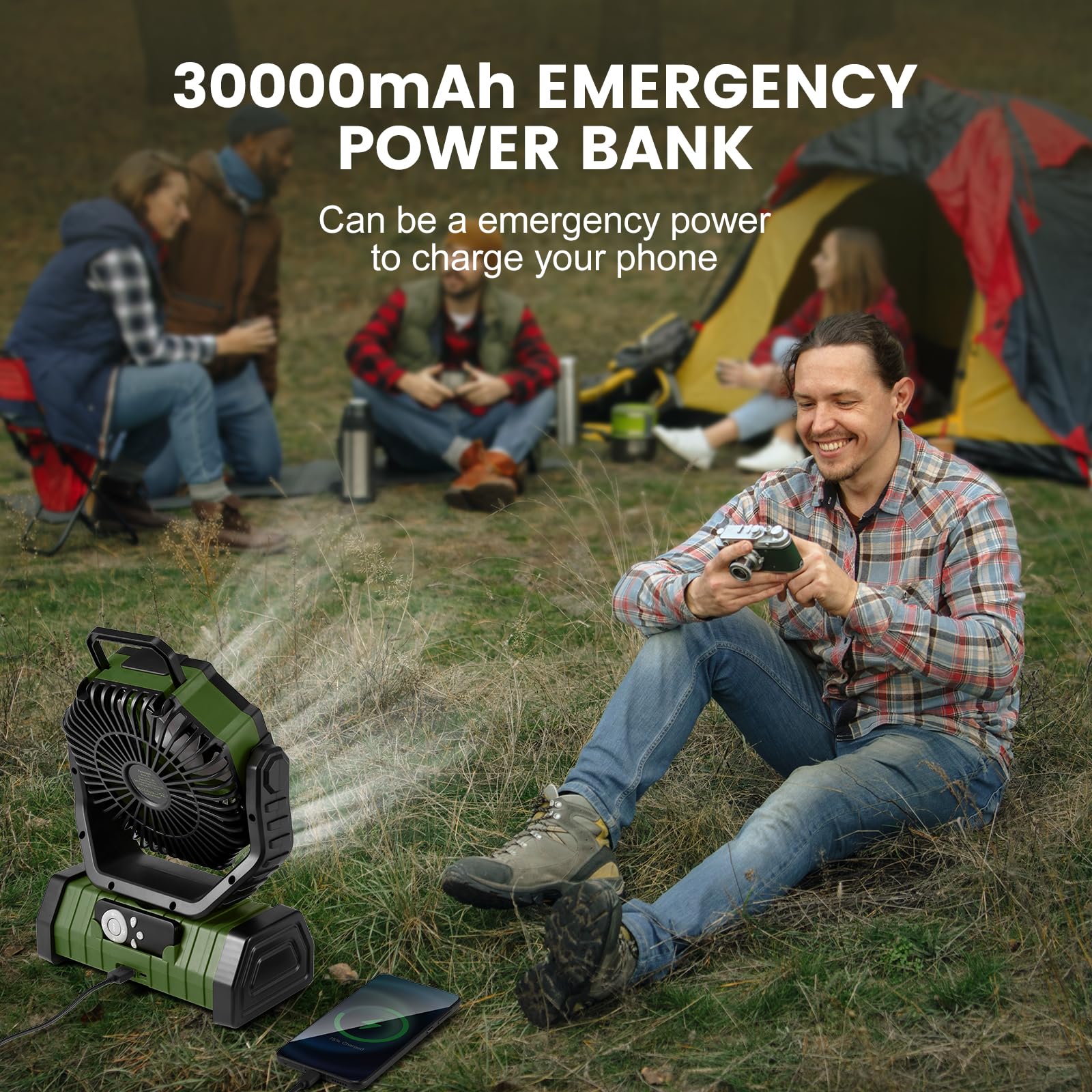 Odoland portable lightweight camping fan design for travel and outdoors
