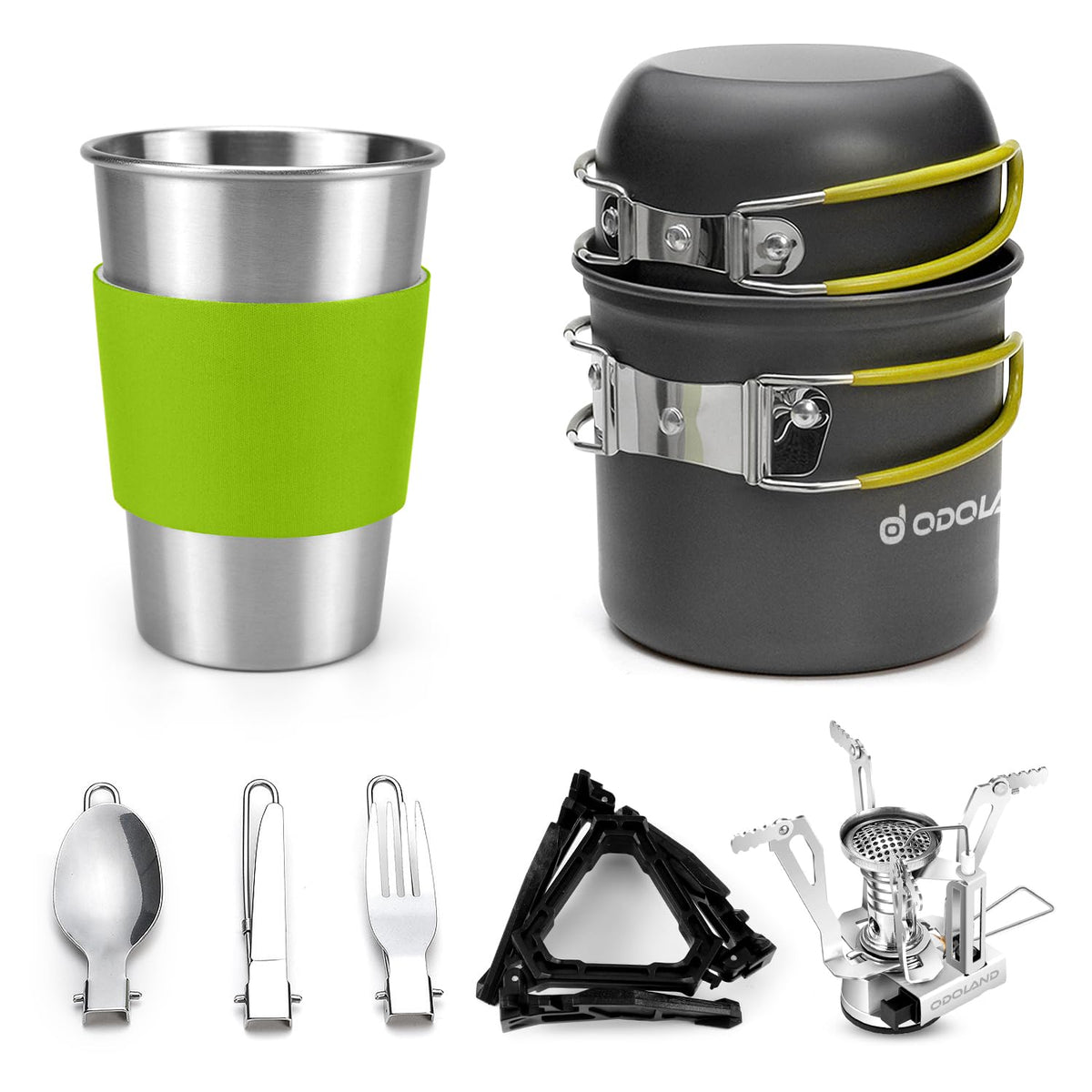 Odoland camping stove folded for compact packing and travel-ready setup