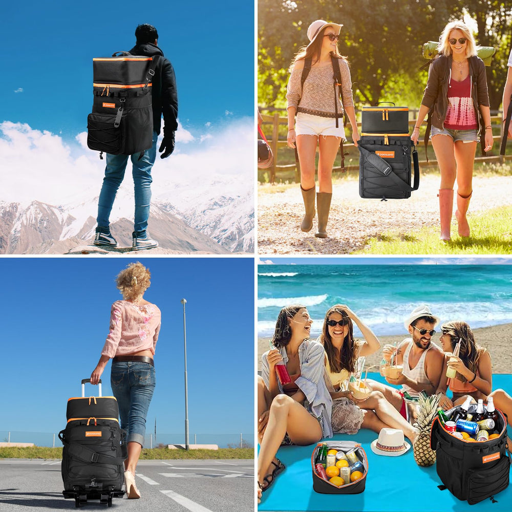 Odoland rolling cooler suitable for camping, travel, or groceries.