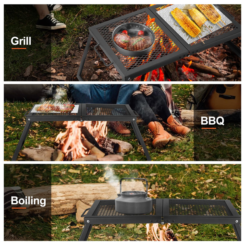 Odoland cooking mesh area 50x30cm enables family campfire meals.