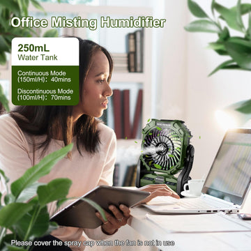 Odoland desk and camping fan blends standing and hanging configurations.
