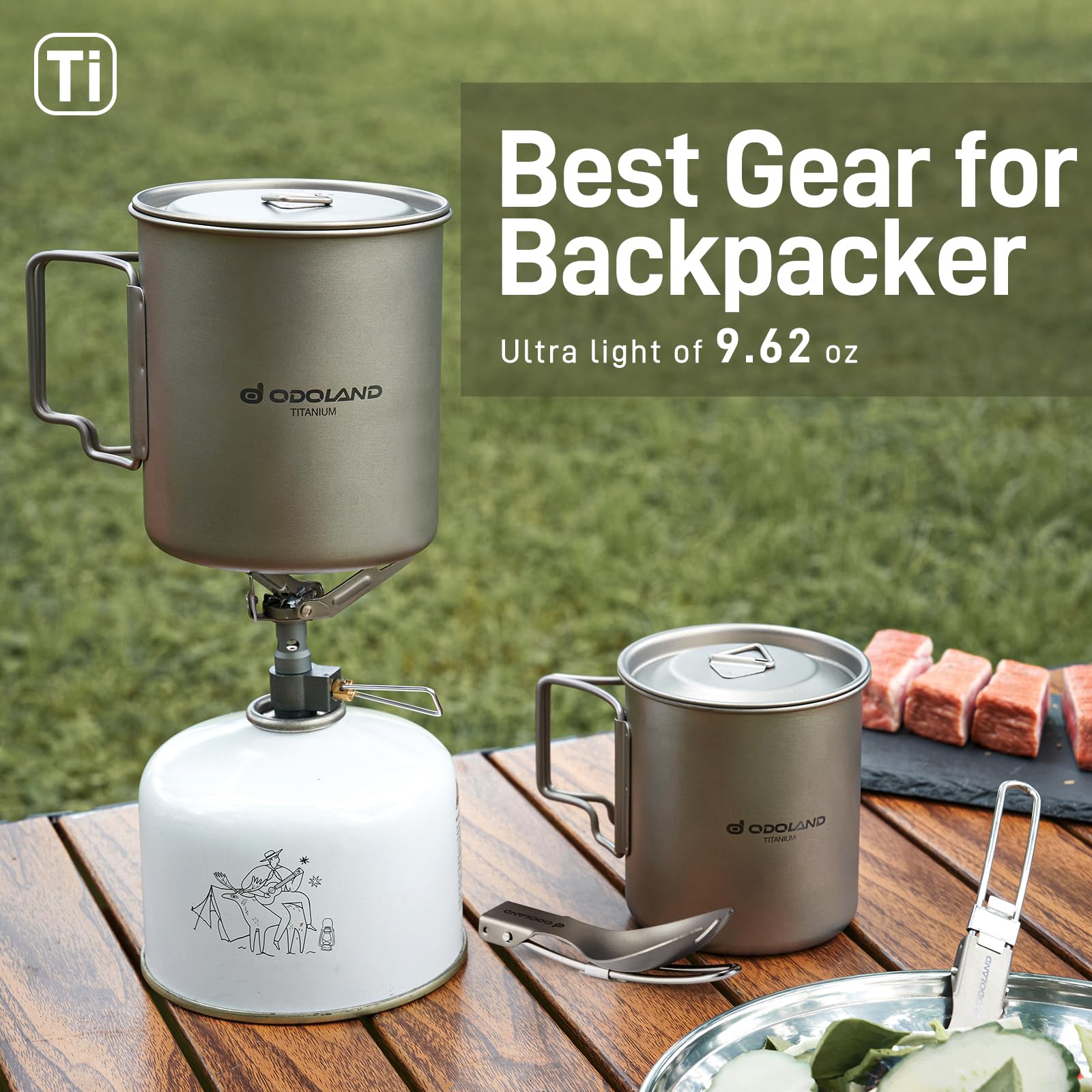 Odoland foldable handles with mesh bag – compact carry for adventures.