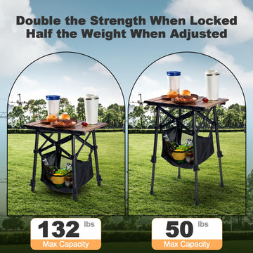 Odoland folding camping table in an outdoor picnic scene, ideal for meals.