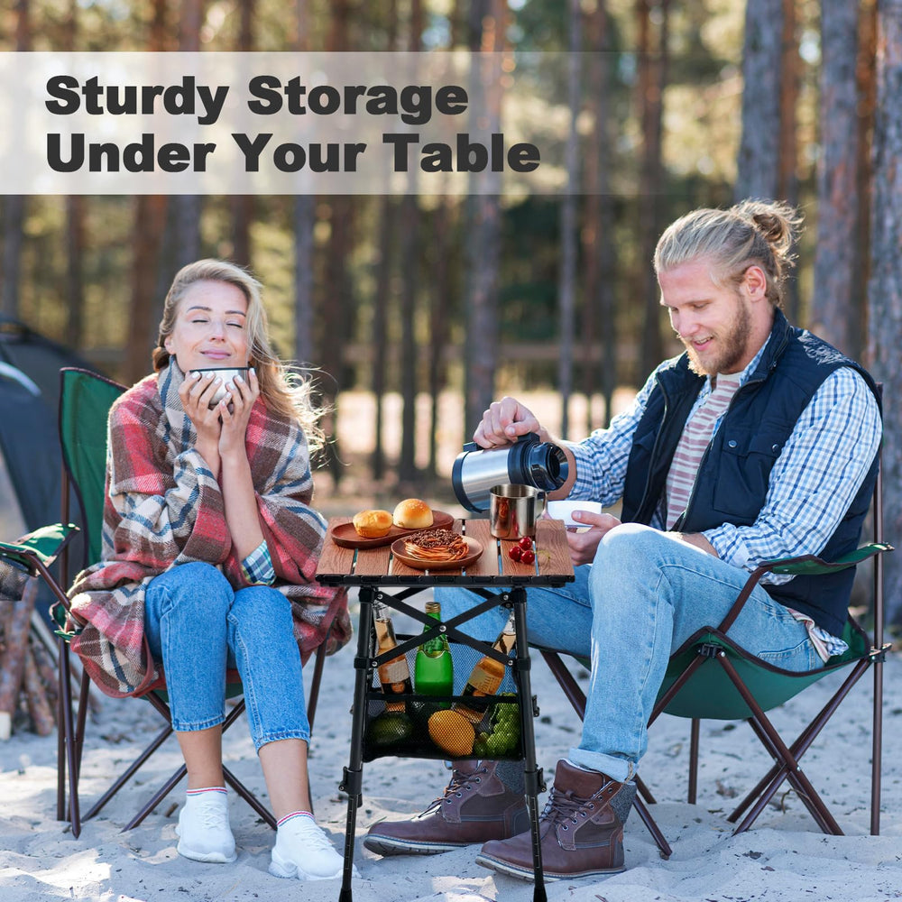 Odoland folding camping table with step-by-step assembly guidance for quick setup.