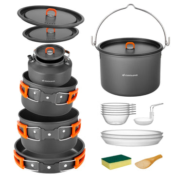Odoland mesh bag with sponge and spatula – compact storage and cleaning kit.