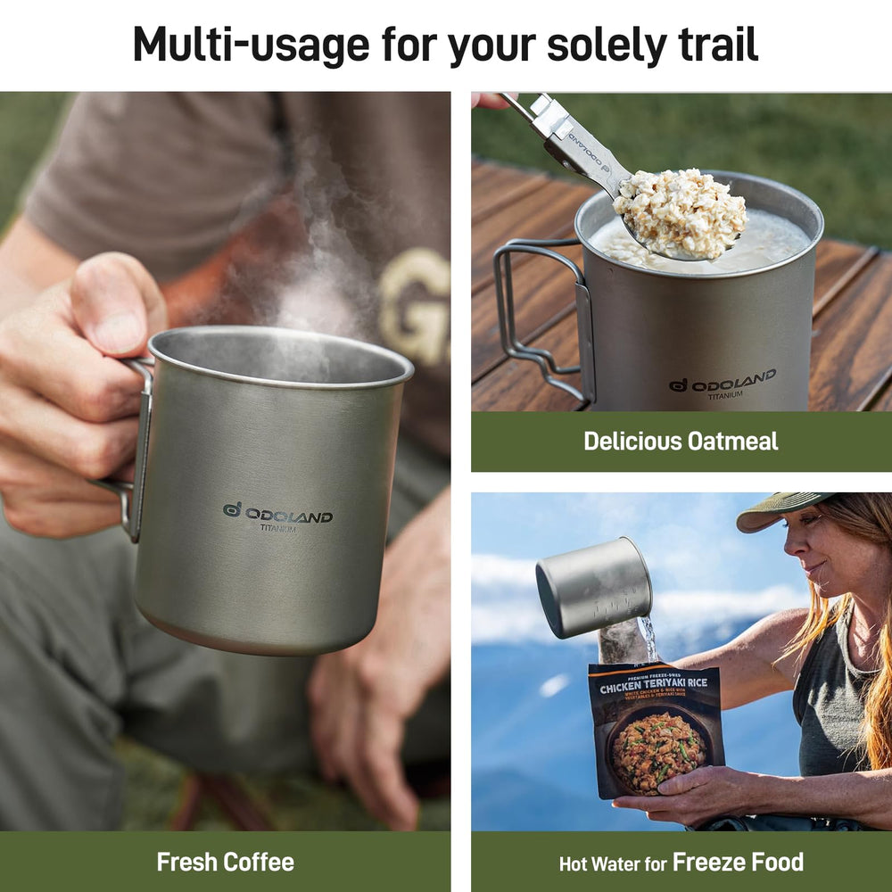 Odoland outdoor cooking set in use – quick prep for coffee or oatmeal.