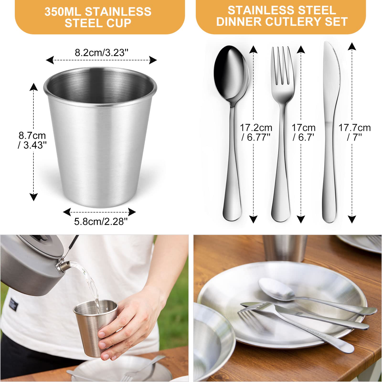 Odoland mess kit utensils set for easy trail dining