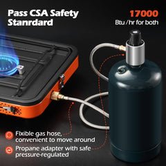 Odoland rust-resistant stainless steel build for rugged outdoor cooking.