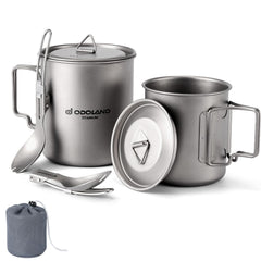 Odoland titanium camping pot 420ml – lightweight option for backpacking meals.