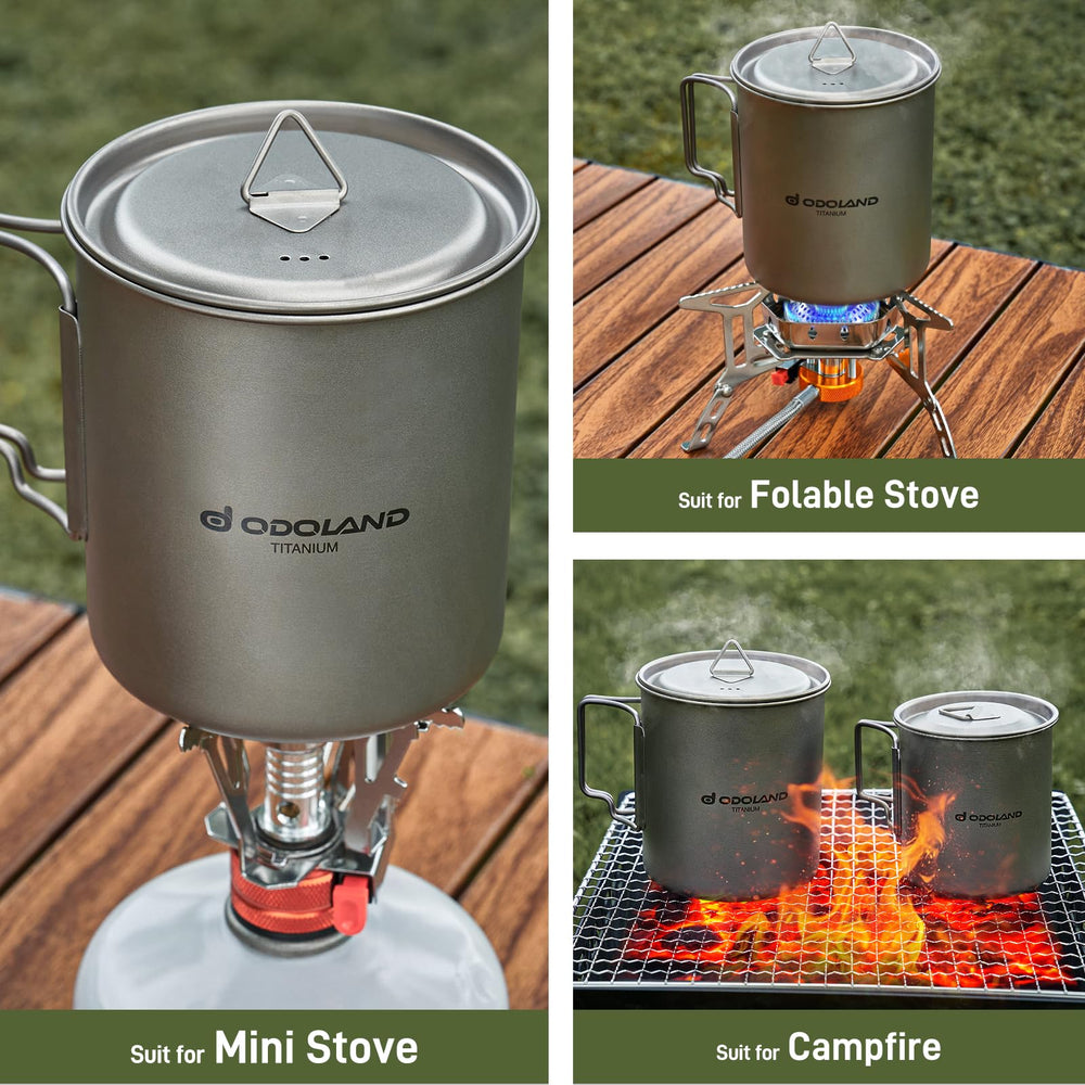 Odoland titanium pot lid – secure seal for efficient boiling.