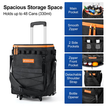 Odoland wheeled cooler frame used as a hand truck in outdoor setup