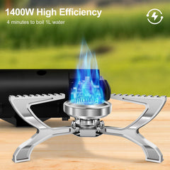 Odoland windproof burner 1400W ready for outdoor cooking