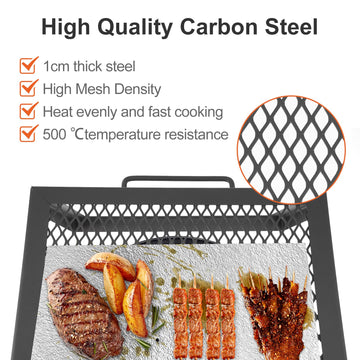 Odoland wood and charcoal burning-capable grill supports flexible cooking.