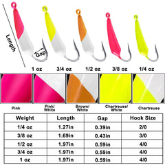 Odoor Fan Pompano Jig 3/4oz - Side view - Mixed color pack 2