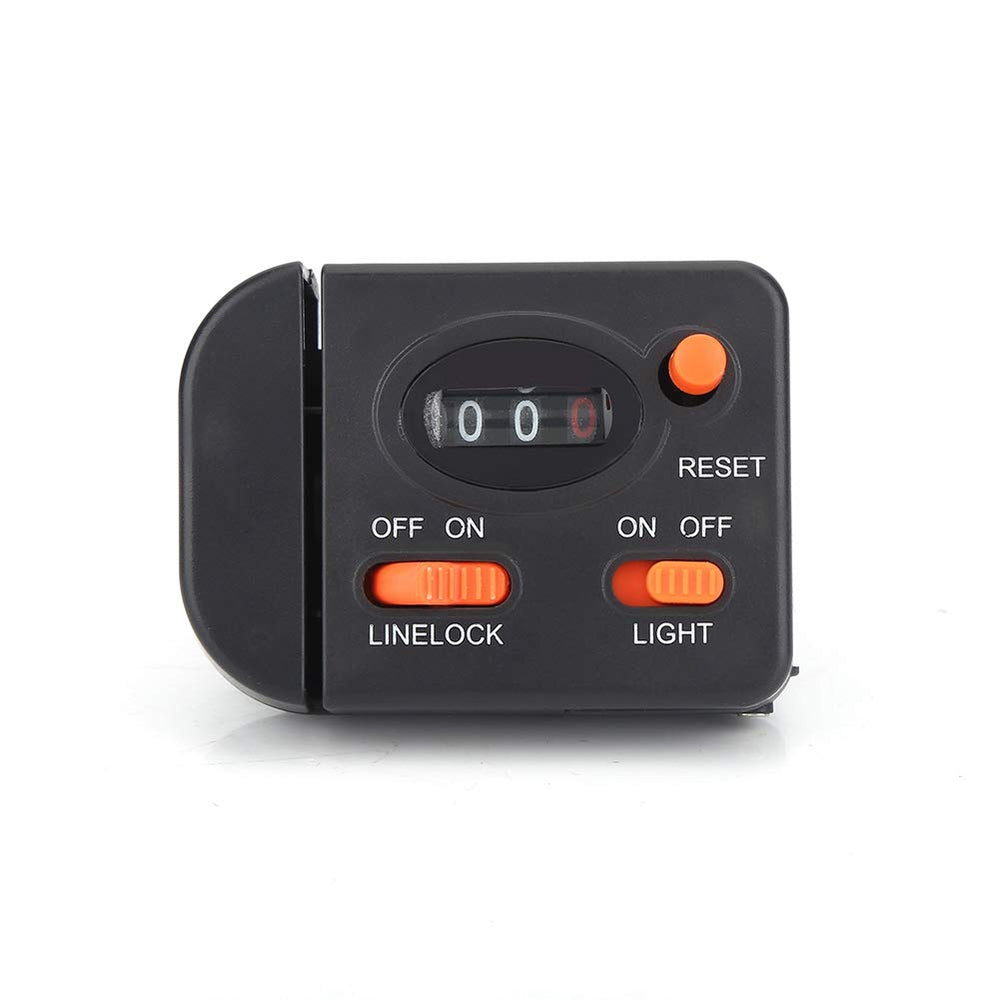 Odorkle clip-on line counter attached to rod for precise depth control.