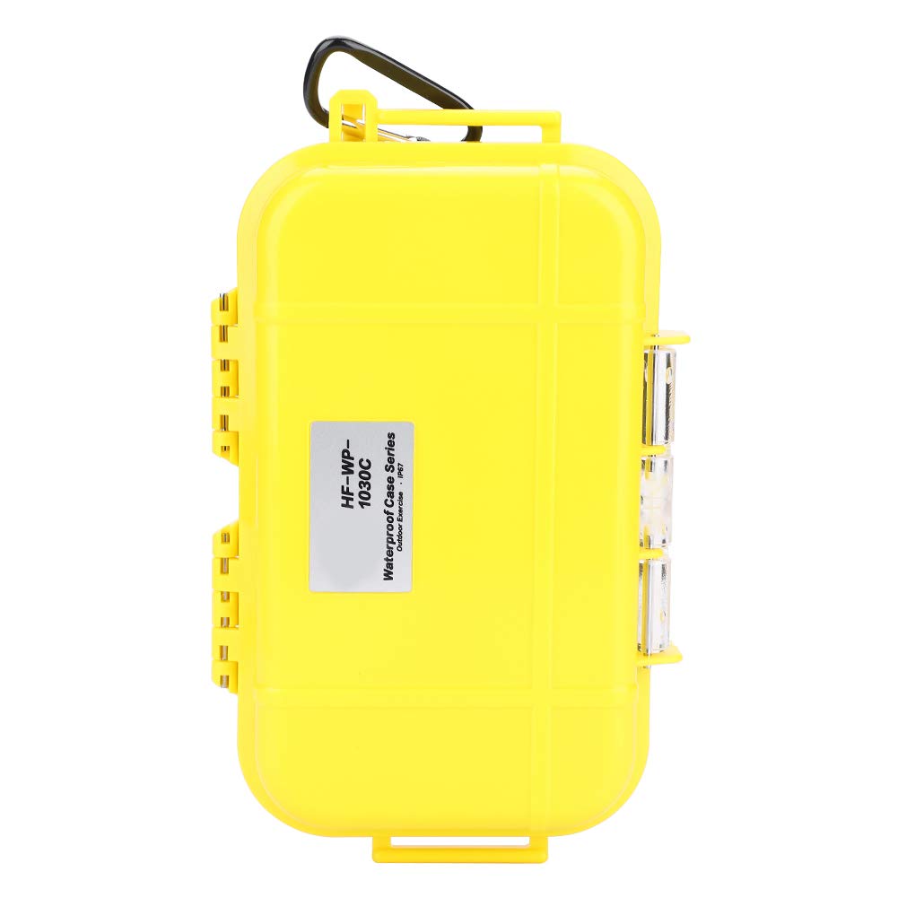 Odorkle Outdoor Storage Case yellow closed view highlights shockproof durability for outdoor use.