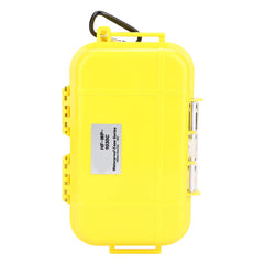Odorkle Outdoor Storage Case yellow closed view highlights shockproof durability for outdoor use.