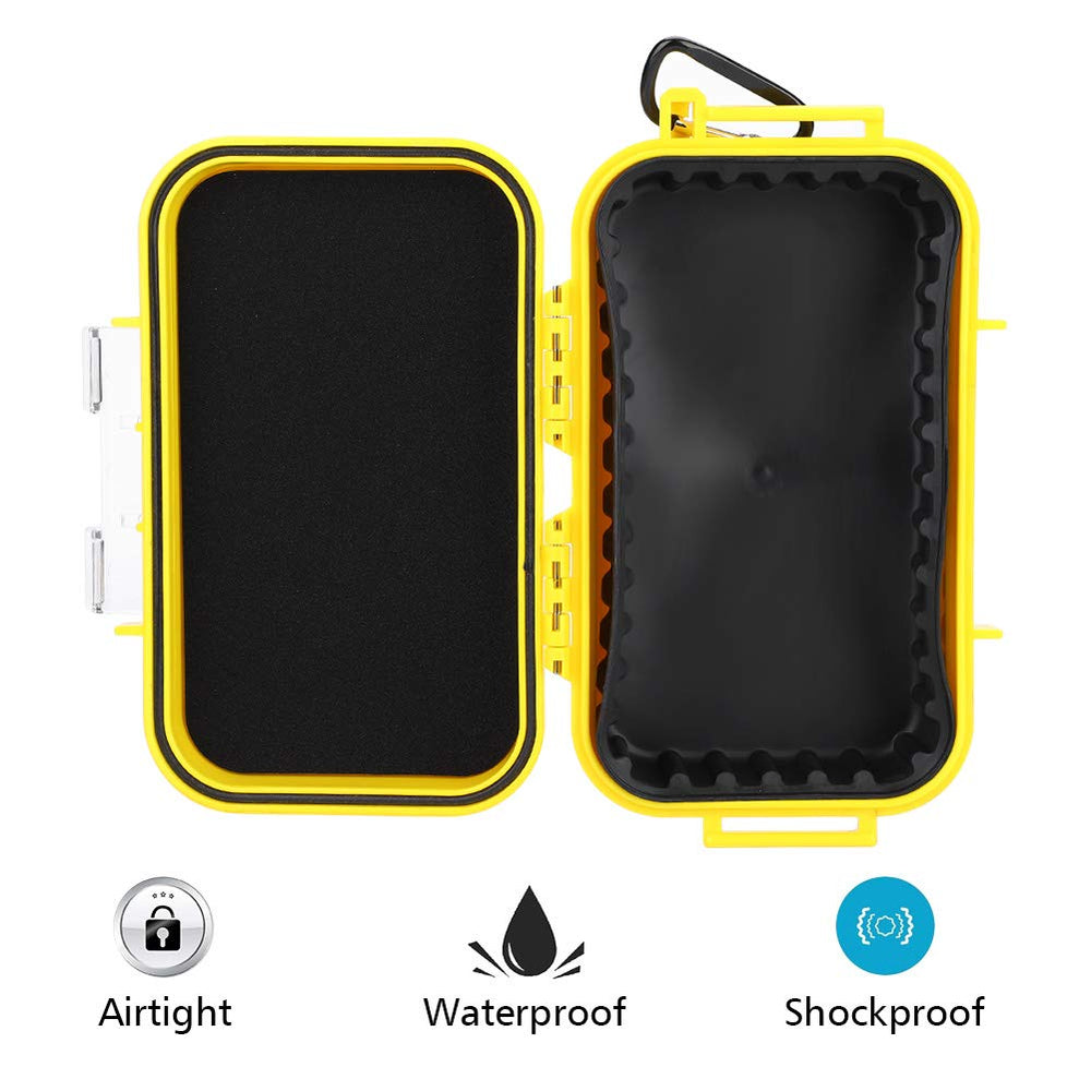 Odorkle outdoor case yellow side view emphasizes durable construction.