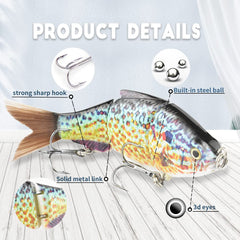 Close-up of fiber tail lure rear view showing segmented design