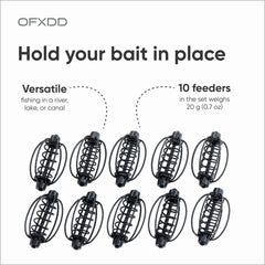Set of 10 carp feeders for fishing tackle