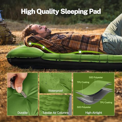 OGERY sleeping pad lightweight compact packs small for travel and storage