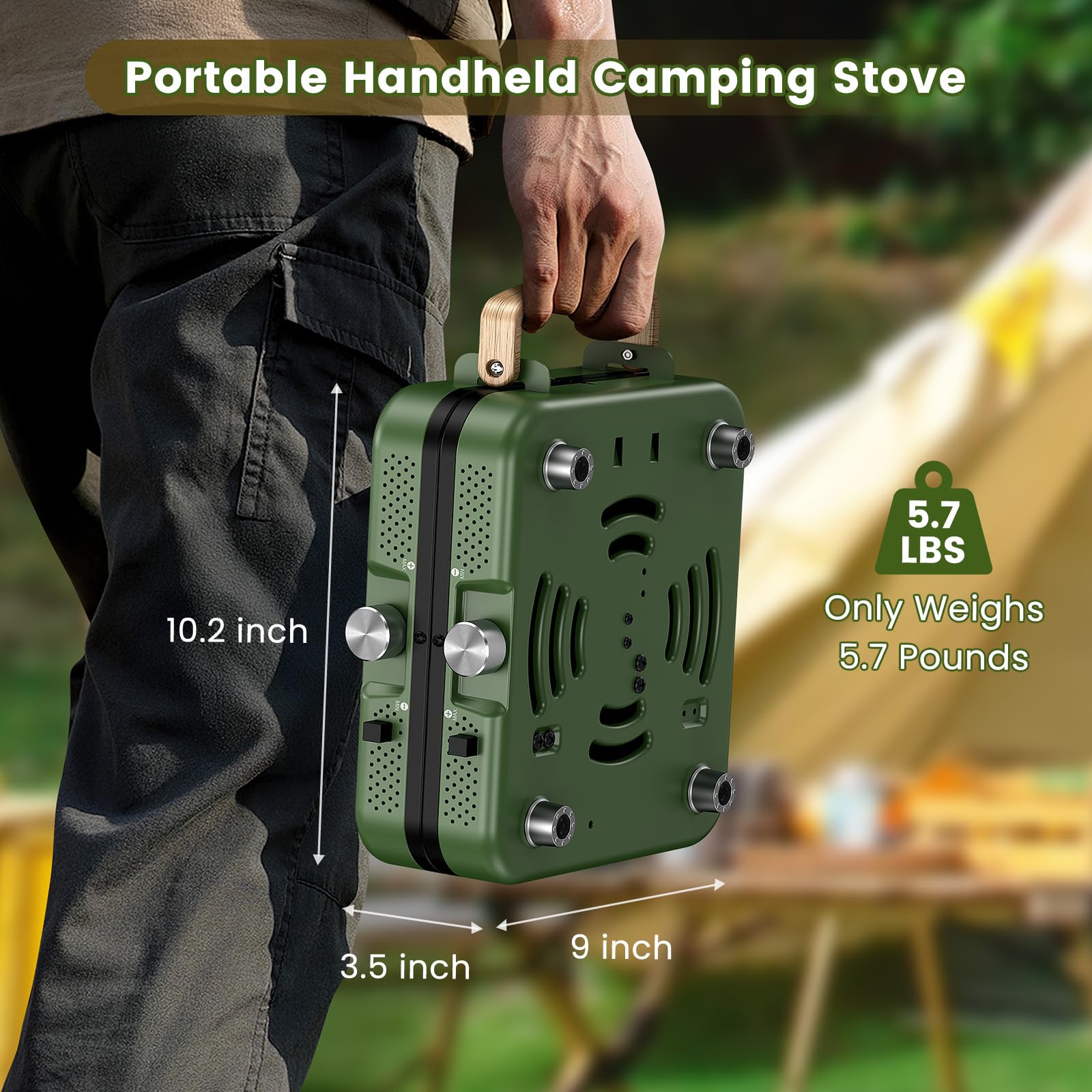 OGERY stove 10k BTU power delivers quick heating for outdoor cooking