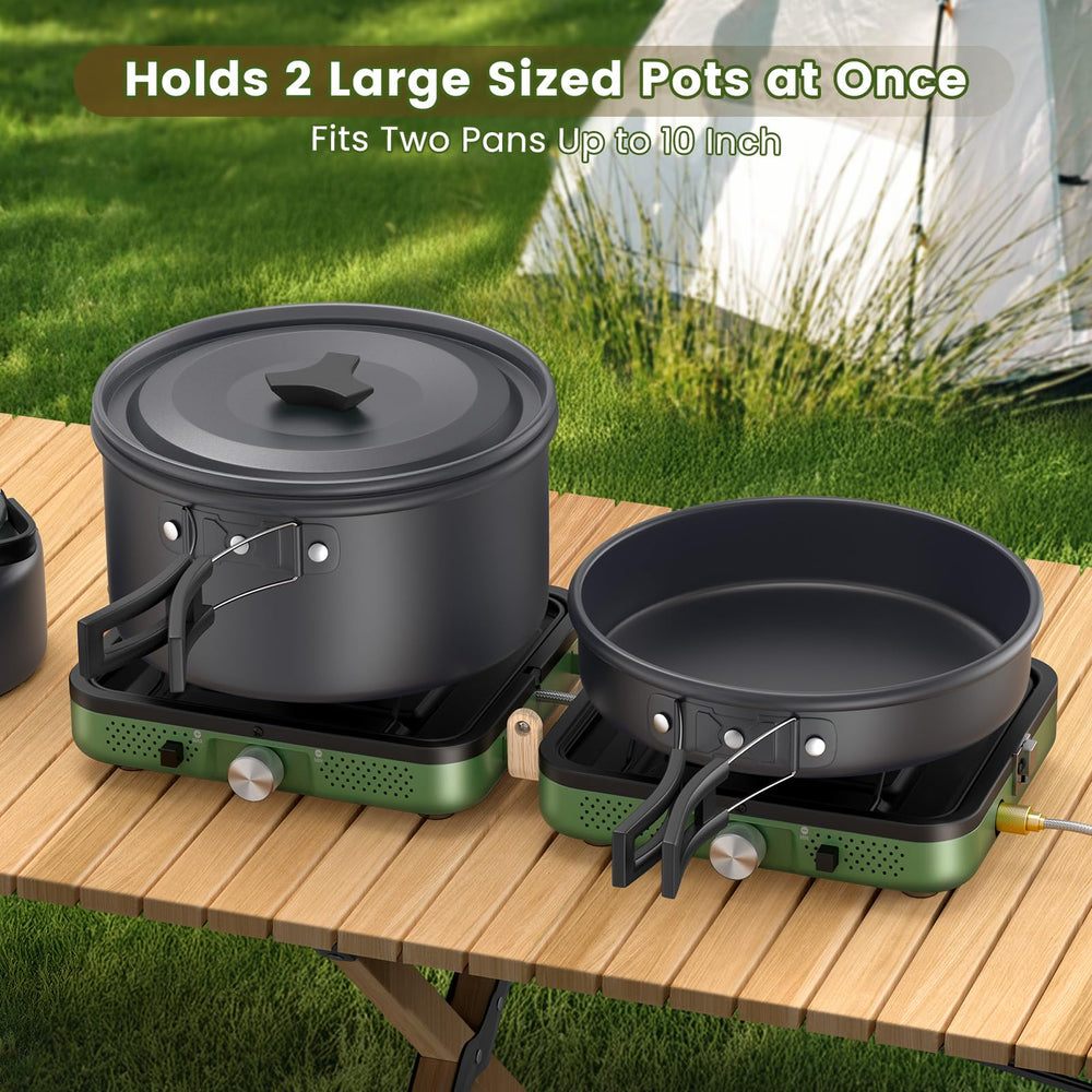 OGERY stove two burners extended offers wide cooking area for meals