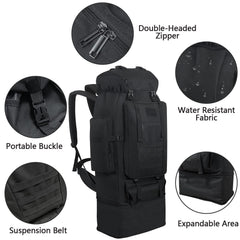 Ogetok 100L hiking backpack bottom pocket detail for extra storage