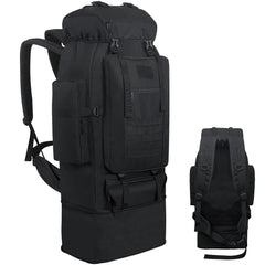 Ogetok 100L hiking backpack front view showing large main compartment for gear storage