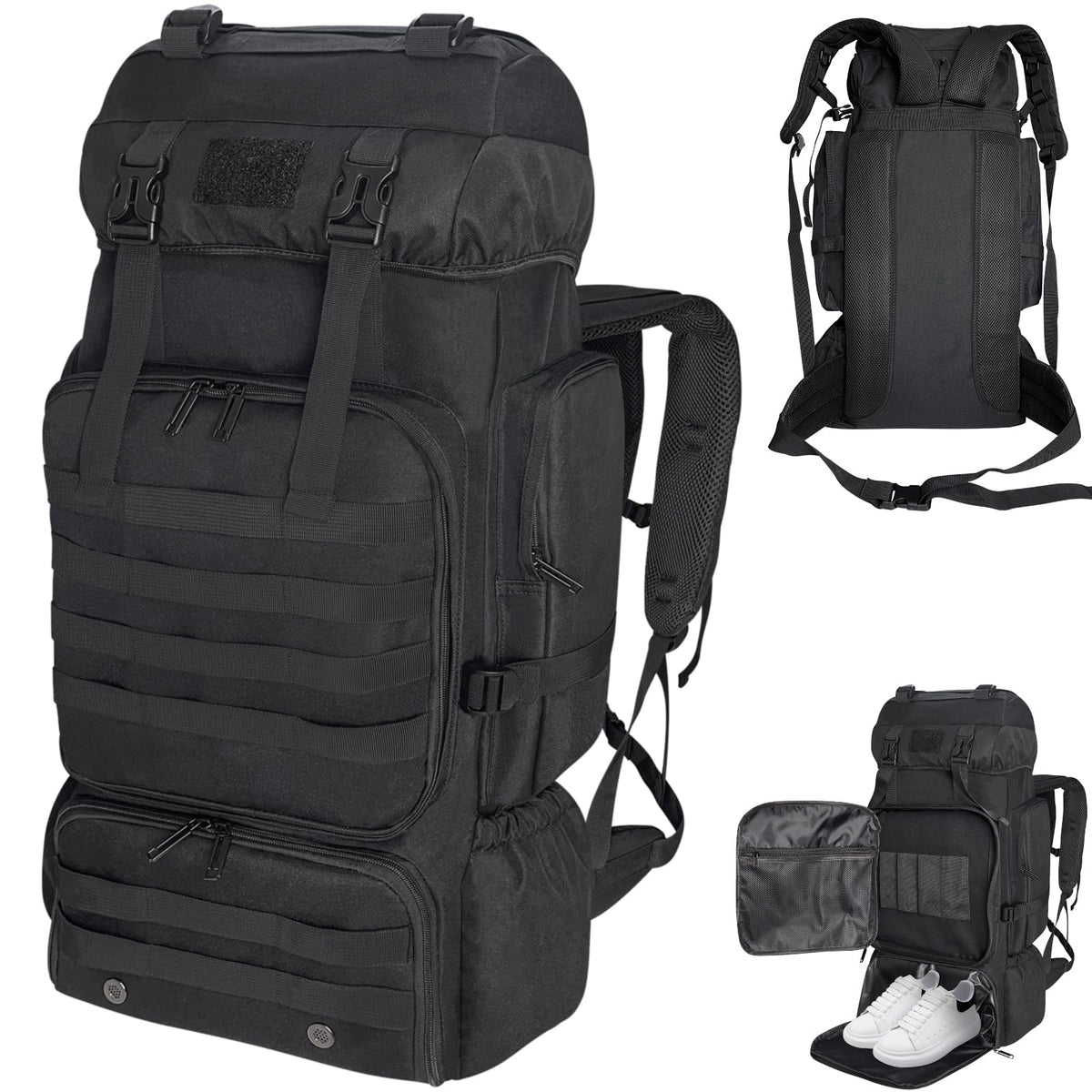 Ogetok 80L hiking backpack main compartment with ample space for gear and multi-day trips.