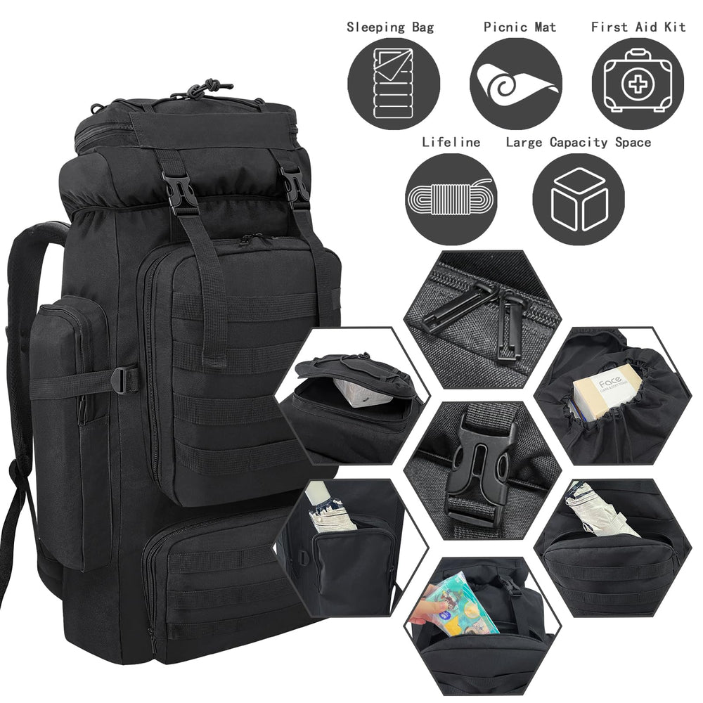 Ogetok 80L hiking backpack water bottle pocket for on-trail hydration