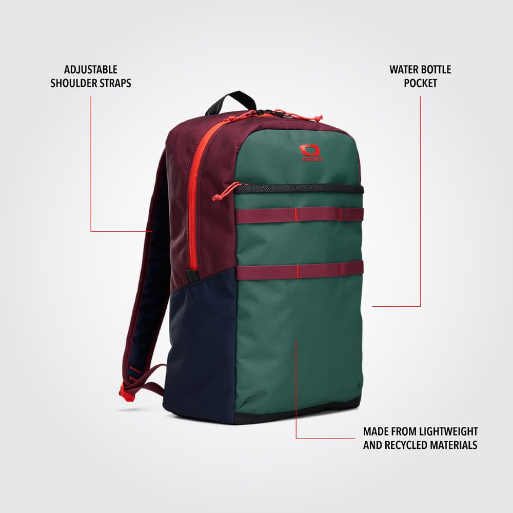 OGIO AL LITE Convoy 21L side view highlights compact capacity for essentials.