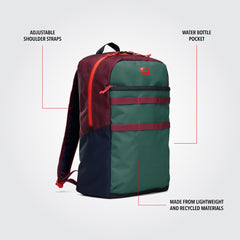OGIO AL LITE Convoy 21L side view highlights compact capacity for essentials.