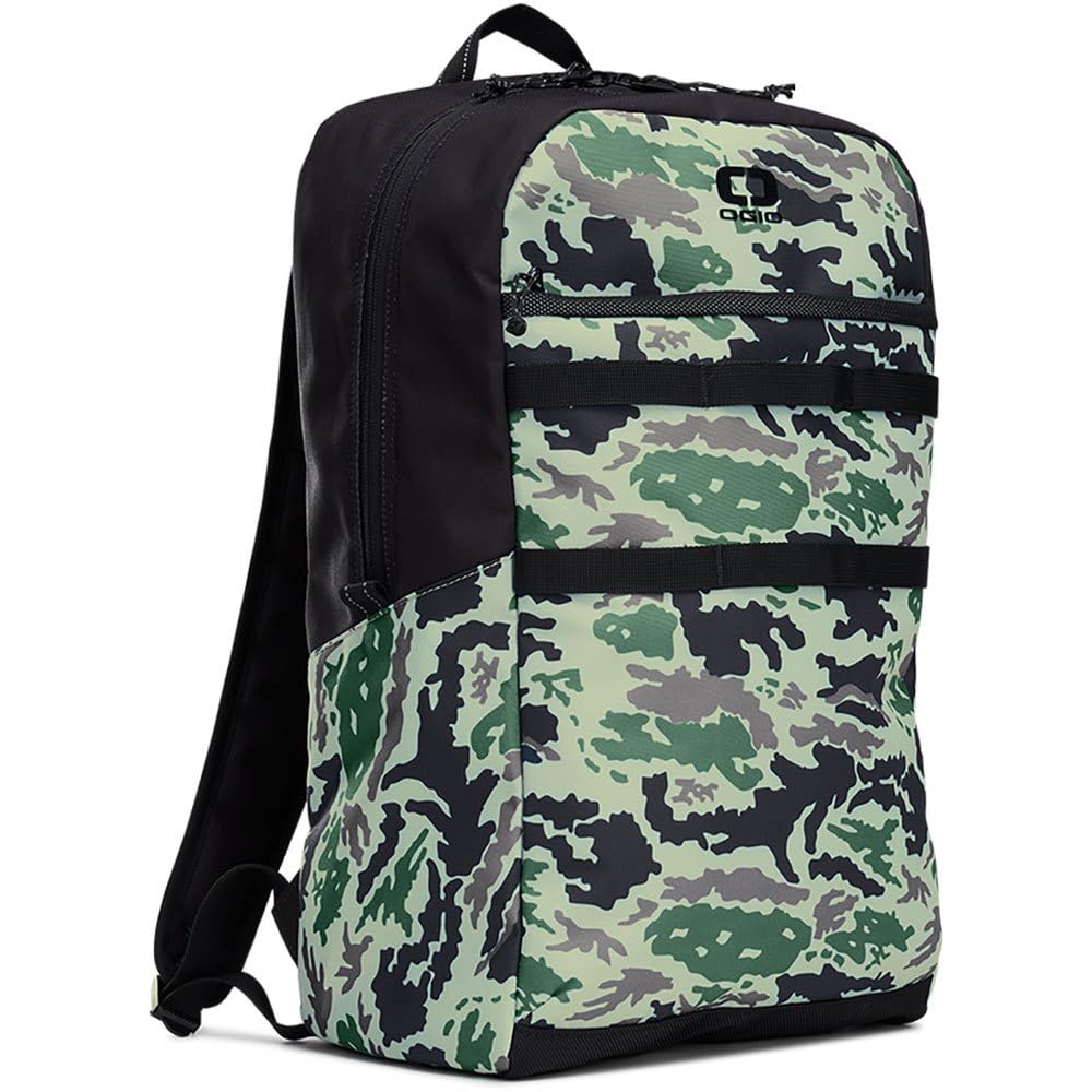 OGIO AL LITE CONVOY BKPK CAMO front view for compact daily carry on light trips.