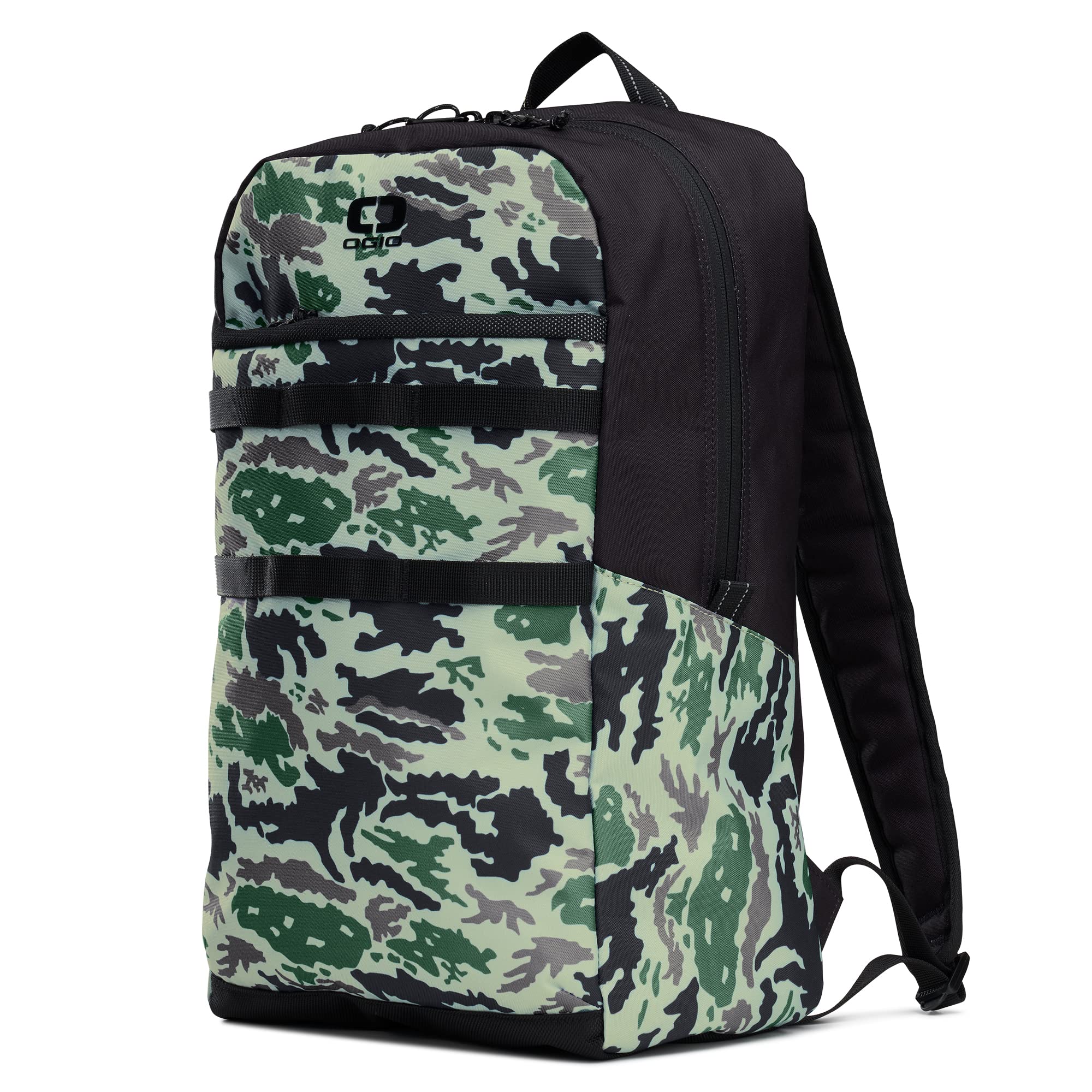 OGIO AL LITE CONVOY BKPK CAMO interior organizes essentials for quick access.