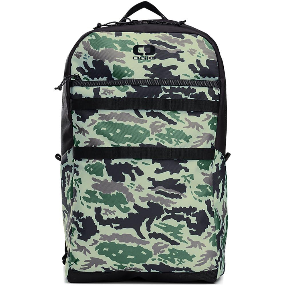 OGIO AL LITE CONVOY BKPK CAMO side view highlights slim profile for city commutes.