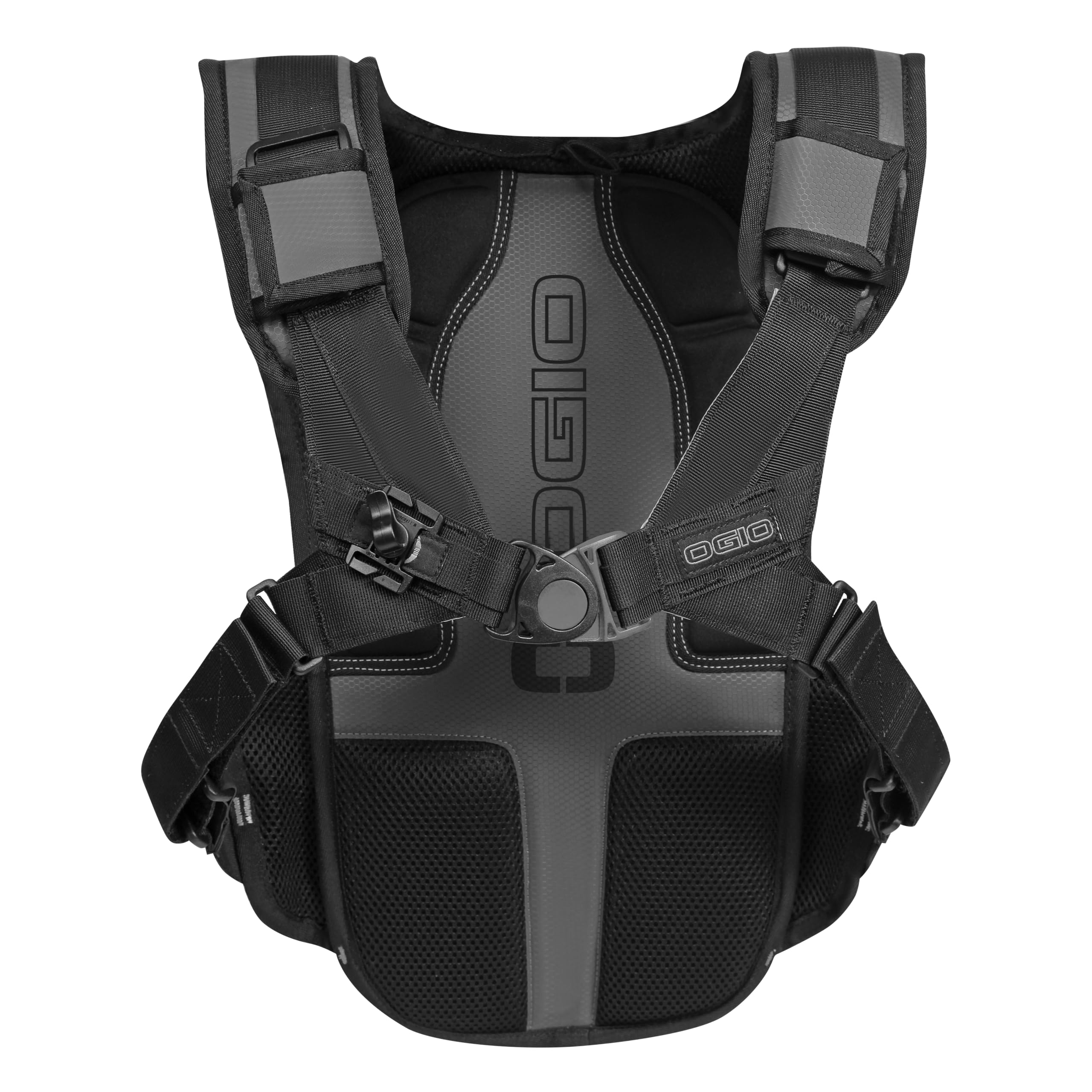 OGIO Atlas 3L hydration pack back view showing ergonomic support and breathable back panel